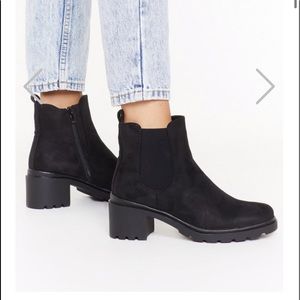 Black Faux Suede Ankle Booties!